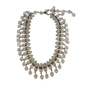 Spectacular Faceted Crystal Bib Collar Necklace (A5581)